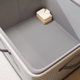 thumbnail image 4 of ¡Liquidación! Caja de almacenamiento a rayas Nayueo gris de 38 x 26 x 26 pulgadas, bolsa grande para guardar mantas, con cremallera y contenedor de manejo reforzado, organizador de armario y bolsa de, 4 of 8