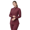 thumbnail image 2 of M&M SCRUBS Women’s Full Zip Scrub Jacket – 4-Way Stretch Warm-Up Jacket with Stand Collar, Moisture-Wicking (Burgundy, X-Small), 2 of 7
