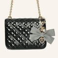 thumbnail image 2 of Unique Bargains 1 Pc Handbag Charms Keychains Fabric Bow Bag Accessories Gray, 2 of 5