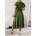 thumbnail image 4 of Asyoly  Wedding Guest Dresses for Women 2023 Deep V Neck Midi Rehearsal Dinner Long Dresses High Waist A Line  Dress, 4 of 6