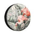 thumbnail image 1 of Fotbe Tropical With Flamingos Funda de Llanta de Repuesto con Estampado, Engrosada, Ajuste Universal para Jeep, Remolque, RV, SUV, Camión-15 inch, 1 of 6