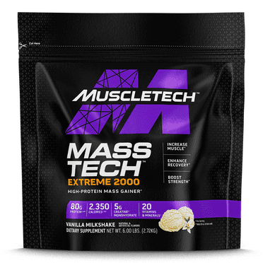 MuscleTech Mass-Tech™ Extreme 2000, Vanilla Milkshake, 6 lbs (2.72 kg)