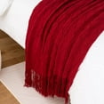 thumbnail image 5 of Sofa Living Room Decor Red Throw Blanket 50 inches x, 5 of 5