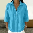 thumbnail image 2 of Women's Button Down T Shirts, Summer Fashion 2026 Womens Camp Shirts Collared Casual Blouses Cotton Collared Button Up Blouses Women Y2K Top Rolled Sleeve Button Down Summer Tops, 2 of 6