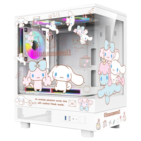 Caja de PC darkFlash DB330M Cinnamoroll M-ATX Blanca