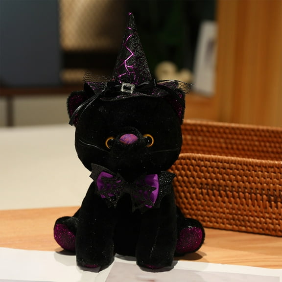 Gqtwoy Halloween Plush - Cat Stuffed Animals - Cute Halloween Decor - Cats Plushie Toys - Animal Plushies Toy and Witch Decorations - Small 11 Inch