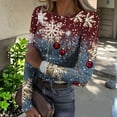 thumbnail image 2 of Christmas Womens Ribbed Knit Tunic Tops Long Sleeve Shirts for Women Slim Fit Ladies Casual Pullover Basic Bottom Tops, 2 of 6