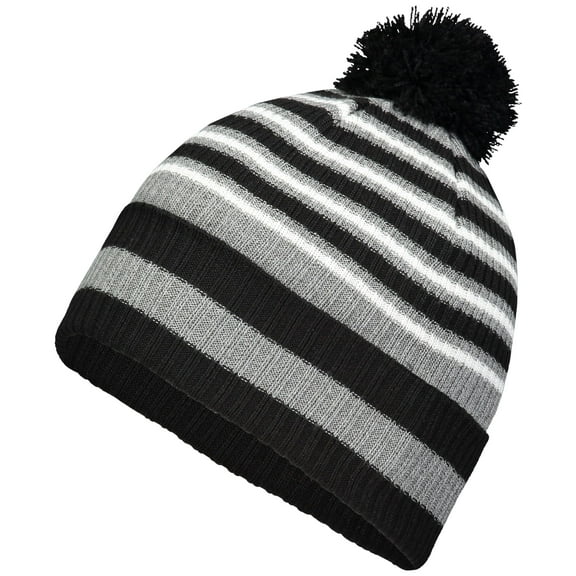 Holloway Sportswear OS Spirit Pom Beanie Black/Heather Grey/White 223815