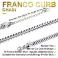 thumbnail image 4 of ChainsHouse Women Men's Stainless Steel Necklace 6mm Flat Franco Chain Link Jewelry Gift, 26 inch, 4 of 8