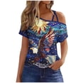 thumbnail image 2 of Qingpeng 4th of July Patriotic T Shirts for Women Summer Star Print Shirts Women's Independence Day Short Sleeve Casual Tee Tops, 2 of 6