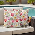 thumbnail image 2 of Outdoor Pillow Cover Watercolor Flowers Set of 2 Waterproof Throw Pillowcases Pink Red Decorative Patio Furniture Pillows for Couch Garden Indoor & Outdoor Use, 2 of 9