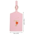 thumbnail image 2 of Unique Bargains 1 Pc Letter T Luggage Tag for Travel Pink PU, 2 of 5