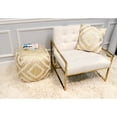 thumbnail image 3 of Pasargad Home Grandcanyon 17" Shaggy Pattern Cotton Pouf Ottoman in Ivory/Gold, 3 of 5