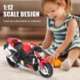 thumbnail image 6 of M Buder Premium 1:12 Scale Alloy Motorcycle Model Realistic Kids Moto Toy for Display Collection Red Edition Detailed Diecast Vehicle Gift Set 6.7 inches / 17.0 cm, 6 of 9