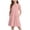 Pink, variant on CYRBOKO Girls Dresses with Pockets, Athletic Short Sleeve A-line Summer Dresses for Kids Blue Size 7-8 T