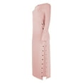 thumbnail image 6 of LLYwey Women Dresses New Fashion Split Button Skirt Color Long Sleeve Dress New Boho Dresses Pinks Xl, 6 of 9