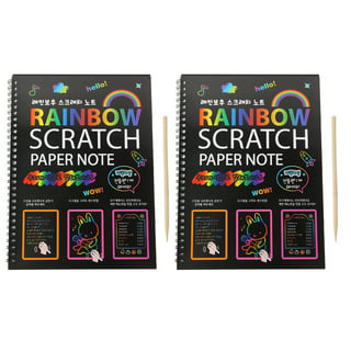 2pcs Creative Colorful Scratch Paper Black Scratch Paper Crafts 