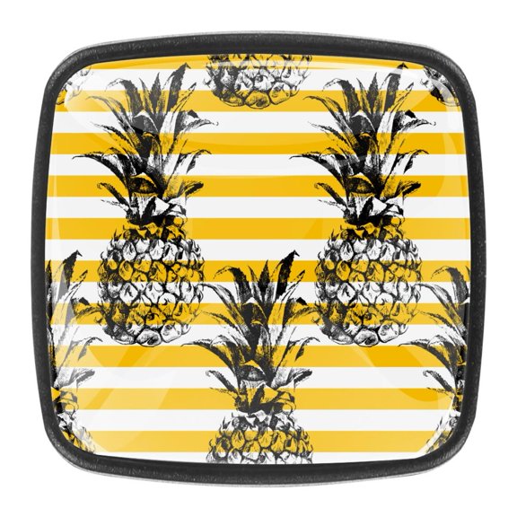 4 Pcs Square Cabinet Handle Cupboard Knob Drawer Pulls Handle Pineapple Drawer Knobs with Screws Furniture Decoration