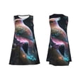 thumbnail image 7 of Wukai Bird 3 Print Women's Sleeveless Dress, Loose Fit Casual Dress for Women, Comfortable Sleeveless Summer Dress, 7 of 7