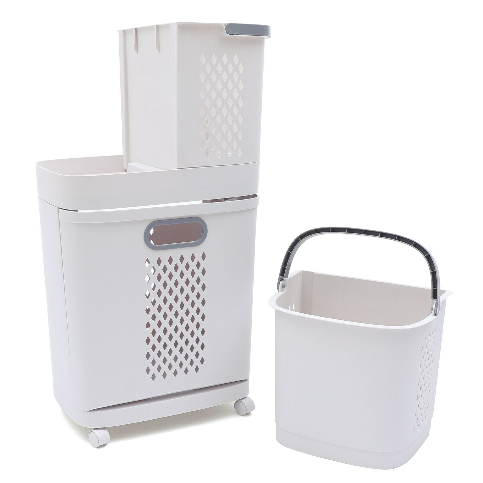 Movable Household Laundry Basket Bathroom Clothes Storage Basket Multifunctional