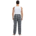 thumbnail image 5 of QPNGRP Mens Fleece Plaid Pajama Pants Bottoms with Pockets Cozy Sleepwear Lounge Wear Black M, 5 of 8