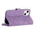 thumbnail image 5 of SaniMore for iPhone 14 Plus Case with Card Slot, Line Stitching Metal Button Zipper Wallet PU Leather Cover with Folio Flip Kickstand + Hand Strap Shockproof Protective Shell, Purple, 5 of 9