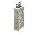 thumbnail image 4 of Cfowner Narrow Dresser, Vertical Storage Unit With 4 Fabric Drawers, 7.9" Width, For Living Room, Kitchen, Linen / Natural, 4 of 7