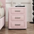 Miekor Furniture Velvet Nightstand Bedside Table with 3 Drawers, Night ...