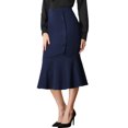 thumbnail image 4 of INSPIRE CHIC Midi Skirt for Women's High Waist Elegant Button Decor Stretchy Mermaid Skirts, 4 of 5