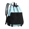 thumbnail image 3 of GARENDE Drawstring Backpack Badminton Backpack Daypack Professional Tennis Racket Bag Racquet Carrying Bag for Pickleball Gym Fitness Blue Black, 3 of 6