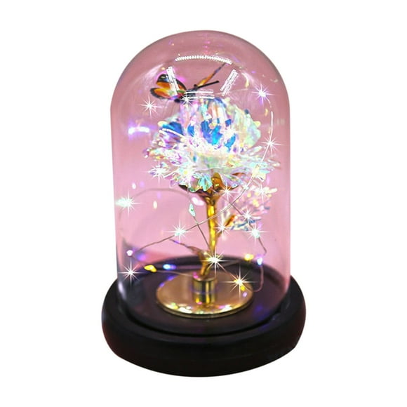 Led Night Light,Christmas Lights Led Glass Covered Gold Foil Carnation Ornament Eternal Flower Creatives Holiday Gift Luminous Led Night Light Holiday Gifts for Women,Christmas Led Lights