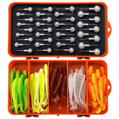Fishing Lures 86PCS Tackle Box with Tackle Included Paddle Tail Swimbaits Soft Worm Grubs Crappie Jigs Heads Fishing Gear Bait Lure Kit Gifts for Men Trout Bass Freshwater(Fishing Gear Deals)