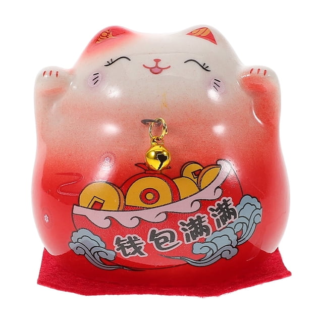 Figura de gato de la fortuna, decoración asiática, Maneki Neko, adorno creativo de cerámica para el hogar y la oficina