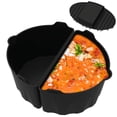 thumbnail image 3 of Wekvgz 2 Pcs Doublure en Silicone pour Mijoteuse avec Poignée Séparateurs de Mijoteuse de Qualité Alimentaire Doublures Réutilisables en Silicone pour Mijoteuse Lave-Vaisselle Pliable pour Mijoteuse Ronde Ovale 6-8Qt (Noir), 3 of 11