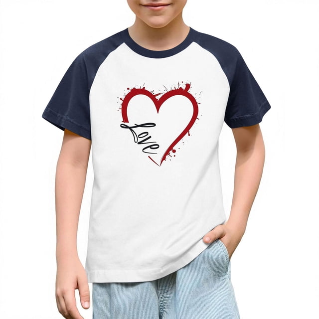 Blusas y camisas de manga corta con cuello redondo para niños y niñas, blusa de manga corta con estampado de cuello redondo