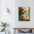 thumbnail image 4 of JEUXUS  Rustic Farmhouse Wall Decor Rose Flower Painting on Canvas Vintage Country Style Floral Artwork Farm Barn Decoration (Red), 4 of 5
