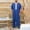 Blue, variant on Arabic Men's Long Robe Muslim Clothing Long-Sleeved V-Neck Top/Shirt Gray-C XL