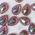thumbnail image 4 of 50pcs AB Colorful Resin Water-drop Peacock eye Flatback Rhinestone Ornament Applique Wedding DIY Scrapbook Accessories 13*18mm, 4 of 6