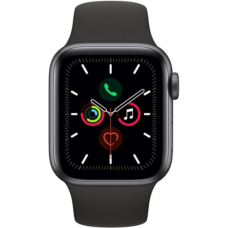 Restored Apple Watch Series 5 (GPS, 44MM) Space Gray Case + Black Sport  Band (Refurbished)