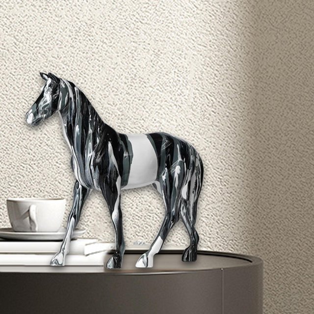 Escultura de caballo, figura decorativa de animal para escritorio, mesa, centro de mesa, oficina Gris pequeño