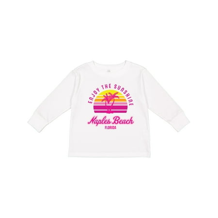

Inktastic Summer Enjoy the Sunshine Naples Beach Florida in Pink Gift Toddler Boy or Toddler Girl Long Sleeve T-Shirt