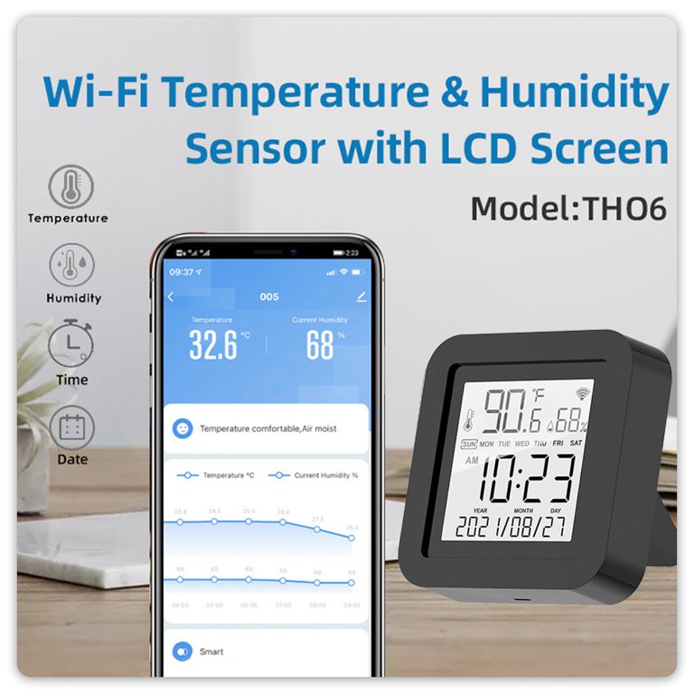 Smart Bluetooth Hygrometer Thermometer DigitalTemperature Humidity Mon -  BN-LINK