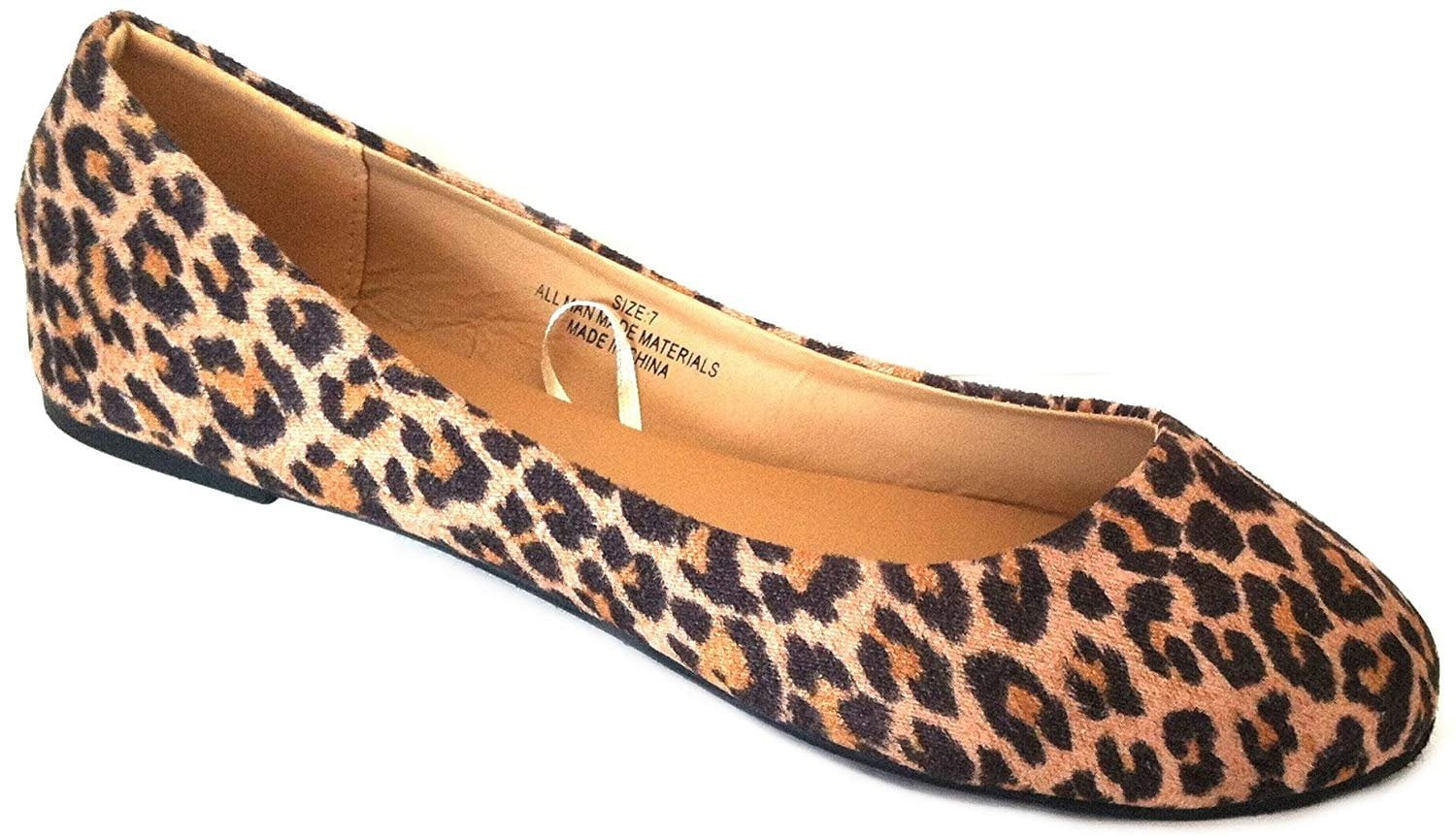 leopard flat shoes