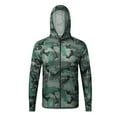 thumbnail image 4 of Xfvqtps Mens Fishing Hoodie Jacket Performance Zip up Long Sleeve Cooling Sun Protection Camouflage Breathable Lightweight Summer Thin Tops for Camping Hiking Cycling Running Green, 4 of 4
