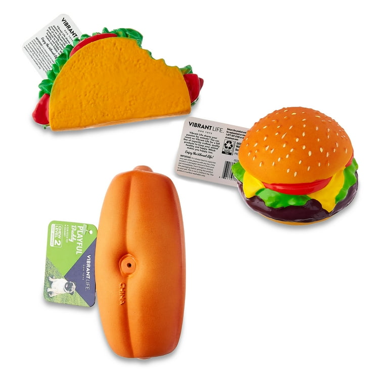 Rubber hamburger dog toy new arrivals