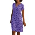 thumbnail image 4 of Pompotops Femmes Mode Casual Été Couleur Unie Manches Courtes Col Rond Tops Blouse, 4 of 8