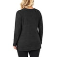 thumbnail image 4 of Plus Size Women's Tunic Tops Ribbed Knit Crewneck Long Sleeve Side Split Fall Soft Brushed Stretchy Relaxed Sweater XL-5XL, 4 of 7