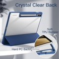 thumbnail image 3 of JETech Case for Samsung Galaxy Tab S9 FE+ / S9 FE Plus 12.4-Inch with S Pen Holder, Clear Transparent Hard PC Back, Protective Tri-Fold Stand Tablet Cover, Auto Wake/Sleep (Navy), 3 of 6