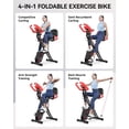 thumbnail image 2 of Pooboo 4-in-1 Folding Magnetic Exercise Bike Indoor Cycling x Bike Arm Resistance Bands 220, 2 of 9