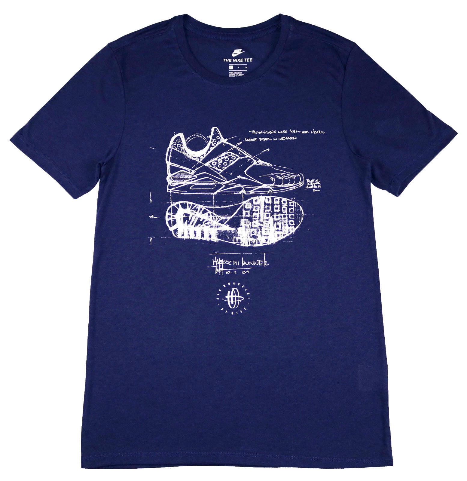 draw drawers Drawing Tshirts ネイビー S Nike Men's Tri-Blend Huarache Sketch T-Shirt Small Navy Blue